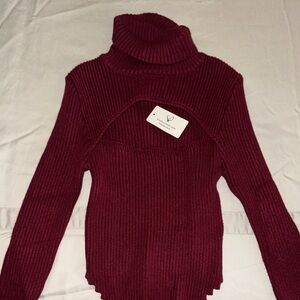 Windsor Deep Red Cowl Neck Sweater